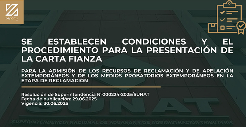 108. RS SUNAT- Condiciones de carta fianza en PCT